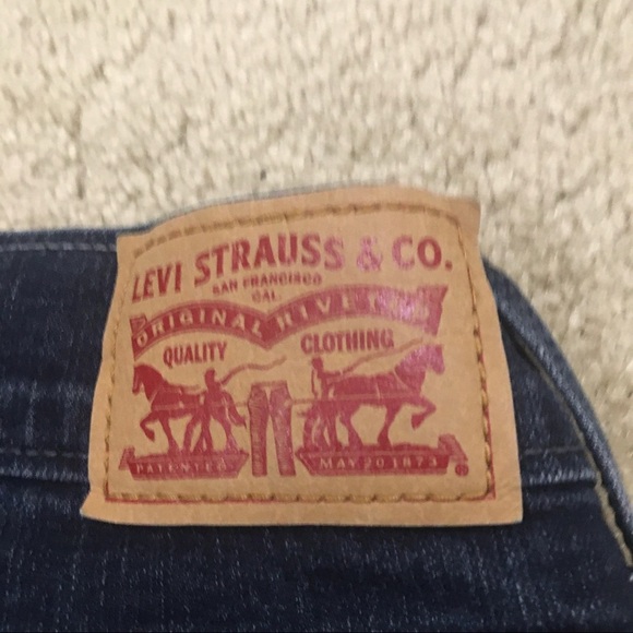 Levis 505™ Straight Jeans Dark Wash Stretch Blue Denim 9 Inch Rise Size 4 - Picture 5 of 9